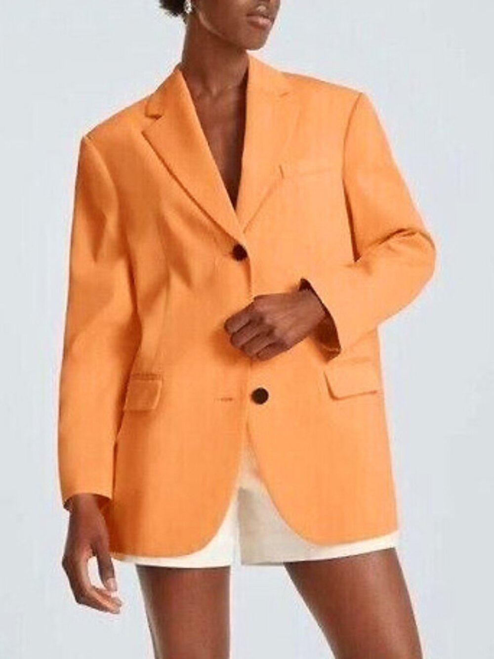 New Everlane '80s Oversized Tencel Cotton Blazer Orange 2, Xs $185